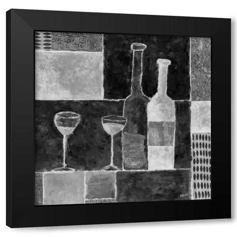 Wine for Two Black Modern Wood Framed Art Print by Bagnato, Judi