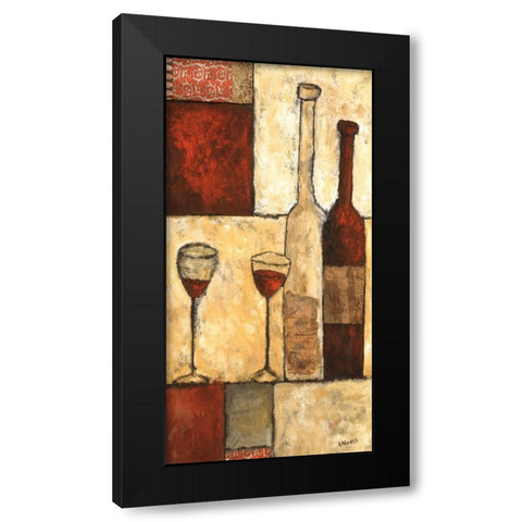 Wine for Two Black Modern Wood Framed Art Print by Bagnato, Judi