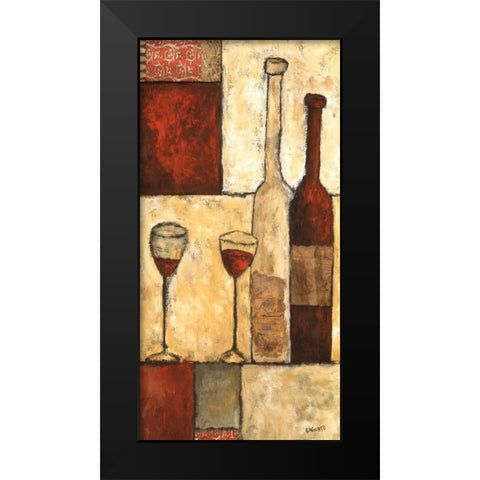Wine for Two Black Modern Wood Framed Art Print by Bagnato, Judi