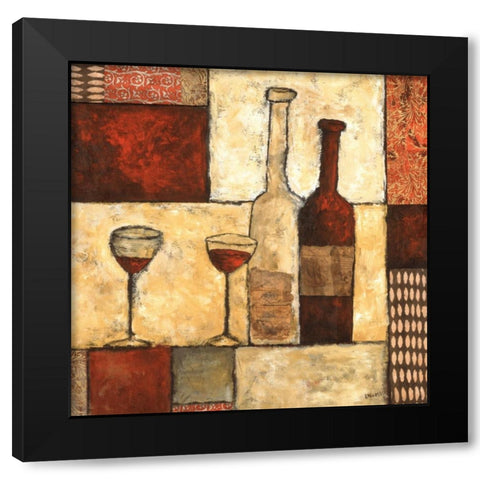 Wine for Two Black Modern Wood Framed Art Print by Bagnato, Judi