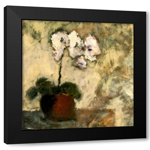 Orchid 2 Black Modern Wood Framed Art Print with Double Matting by Bagnato, Judi