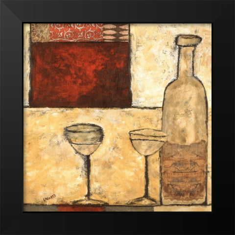 White Wine for Two Black Modern Wood Framed Art Print by Bagnato, Judi