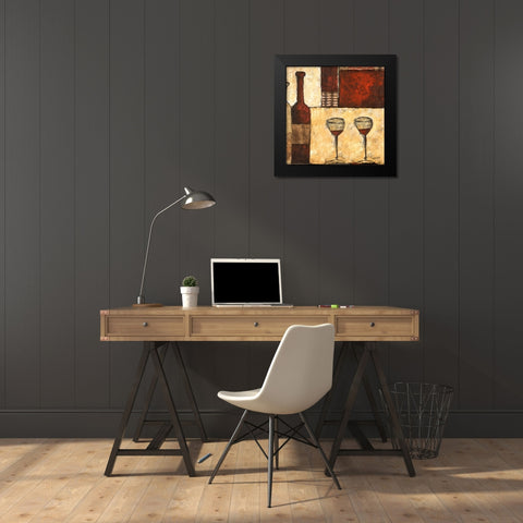 Red Wine for Two Black Modern Wood Framed Art Print by Bagnato, Judi