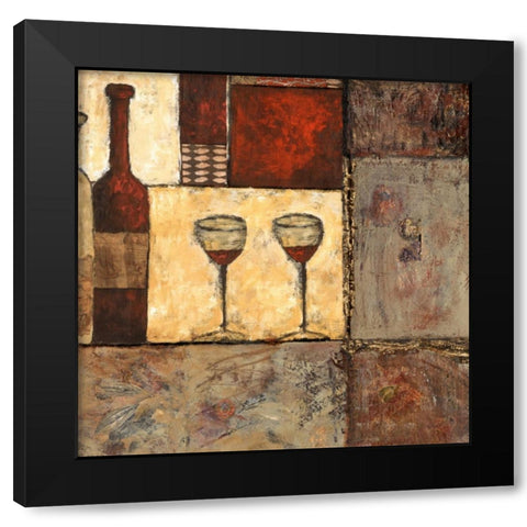 Red Wine for Two Black Modern Wood Framed Art Print with Double Matting by Bagnato, Judi