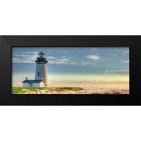 Lighthouse 2 Black Modern Wood Framed Art Print by Blackstone, Jason