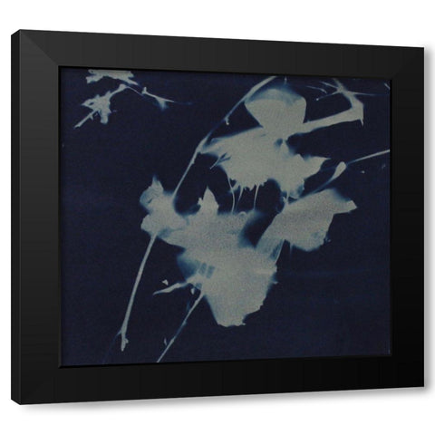 Grey On Blue Black Modern Wood Framed Art Print with Double Matting by Blue