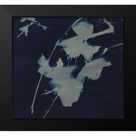 Grey On Blue Black Modern Wood Framed Art Print by Blue