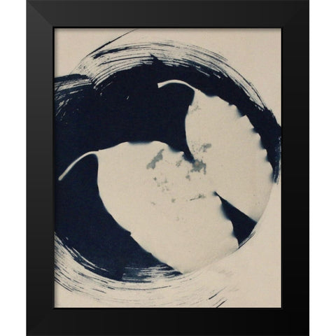 Two Leaves Black Modern Wood Framed Art Print by Blue