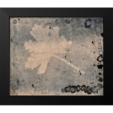 Leaf Stress Black Modern Wood Framed Art Print by Blue