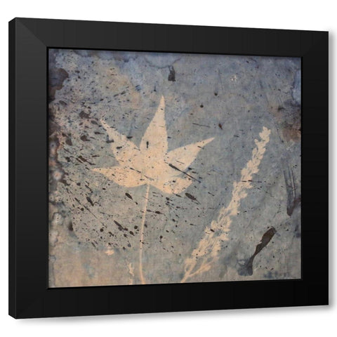 Leaf and Fern Black Modern Wood Framed Art Print by Blue