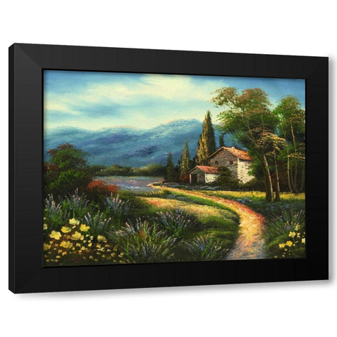 Mountian Getaway Black Modern Wood Framed Art Print with Double Matting by Chin, Art