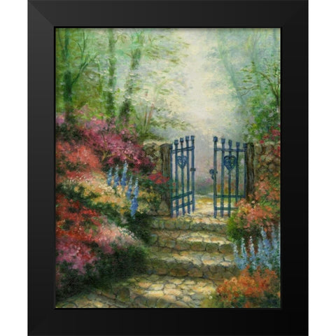 Garden Gateway Black Modern Wood Framed Art Print by Chin, Art