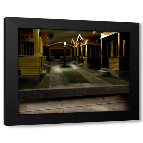 Bungalows Black Modern Wood Framed Art Print by Dean, Bruce