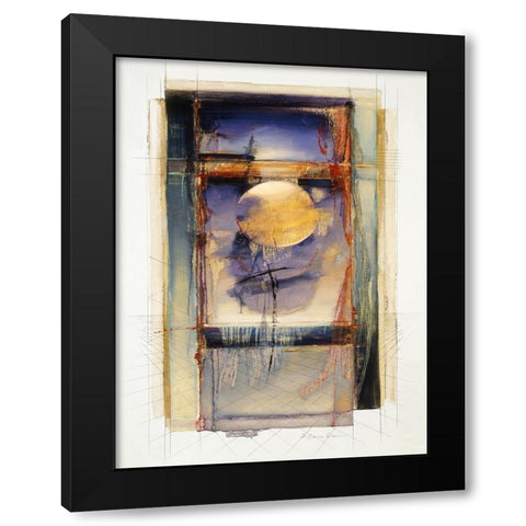 Abstract 1 Black Modern Wood Framed Art Print with Double Matting by Dean, Bruce