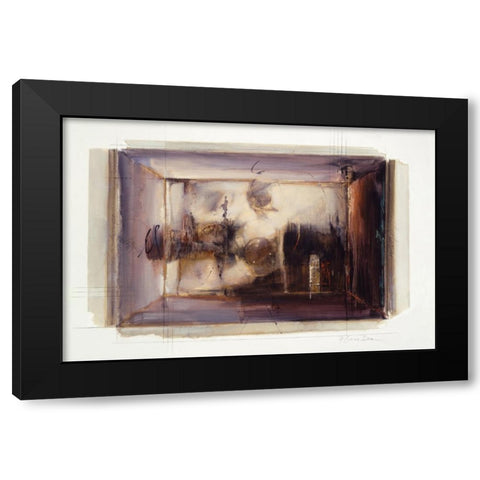 Abstract 7 Black Modern Wood Framed Art Print with Double Matting by Dean, Bruce