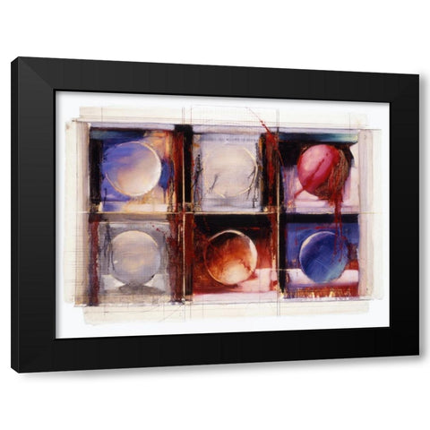 Abstract 10 Black Modern Wood Framed Art Print with Double Matting by Dean, Bruce