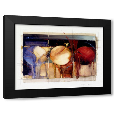 Abstract 11 Black Modern Wood Framed Art Print with Double Matting by Dean, Bruce