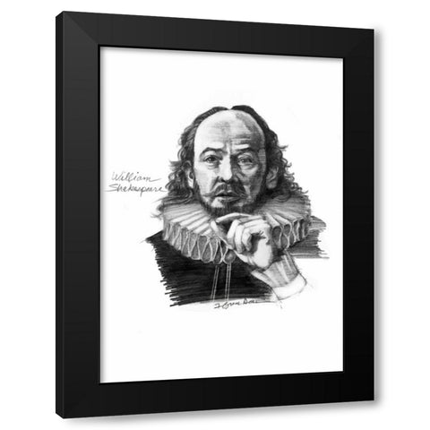 Shakespeare Black Modern Wood Framed Art Print with Double Matting by Dean, Bruce