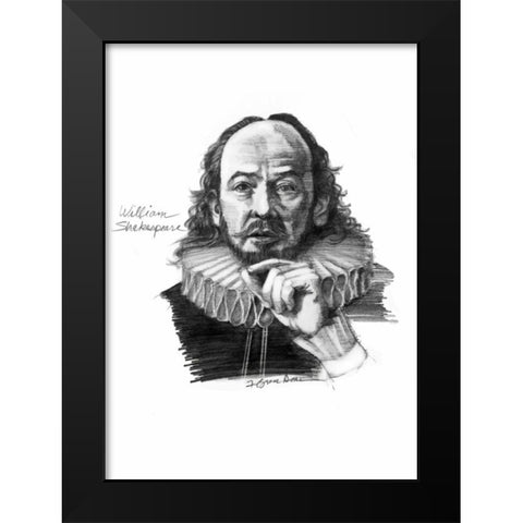 Shakespeare Black Modern Wood Framed Art Print by Dean, Bruce