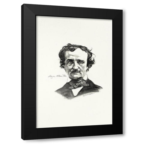 Poe Black Modern Wood Framed Art Print with Double Matting by Dean, Bruce