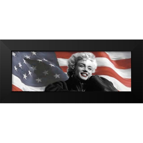 My Favorite In Flag Black Modern Wood Framed Art Print by Eversen, Robert