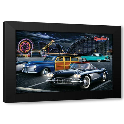 Cyclone Racer Black Modern Wood Framed Art Print with Double Matting by Flint, Helen
