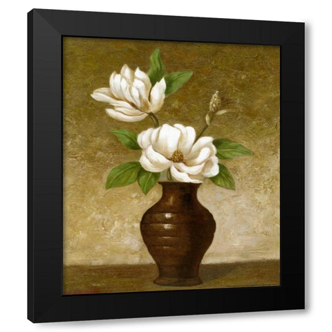 Flowering Magnolia Black Modern Wood Framed Art Print with Double Matting by Gaul, Charles
