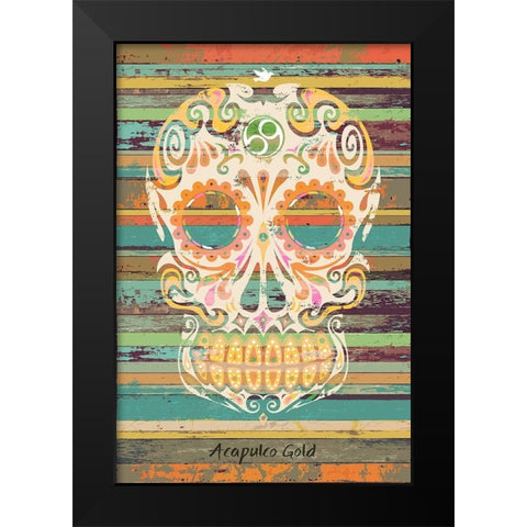 Acapulco Gold Black Modern Wood Framed Art Print by Has