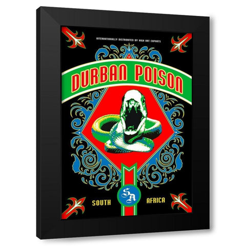 Durban Poison Black Modern Wood Framed Art Print by Has
