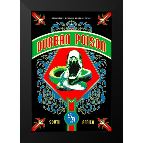 Durban Poison Black Modern Wood Framed Art Print by Has