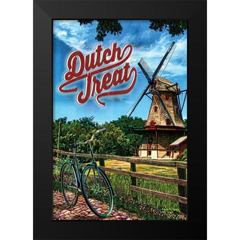 Dutch Treat Black Modern Wood Framed Art Print by Has