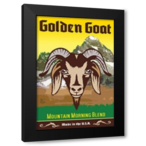 Golden Goat Black Modern Wood Framed Art Print with Double Matting by Has
