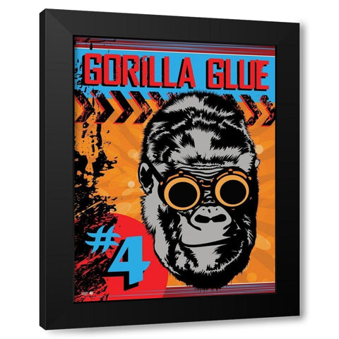 Gorilla Glue Black Modern Wood Framed Art Print by Has