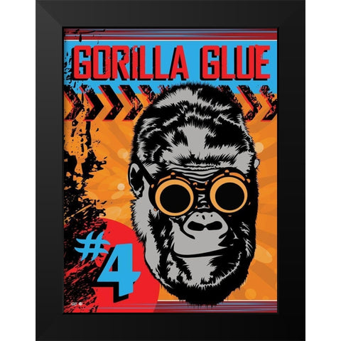 Gorilla Glue Black Modern Wood Framed Art Print by Has