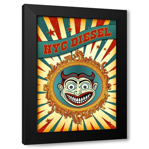 Nyc Diesel Black Modern Wood Framed Art Print by Has