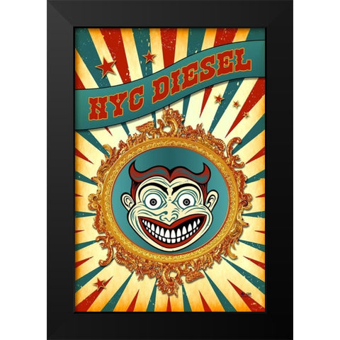 Nyc Diesel Black Modern Wood Framed Art Print by Has