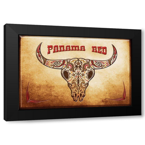 Panama Red Black Modern Wood Framed Art Print with Double Matting by Has