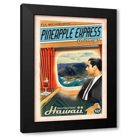 Pine Ex Air Black Modern Wood Framed Art Print with Double Matting by Has