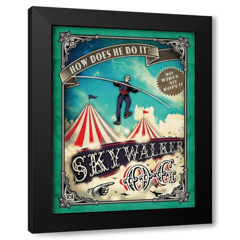 Skywalker Black Modern Wood Framed Art Print with Double Matting by Has