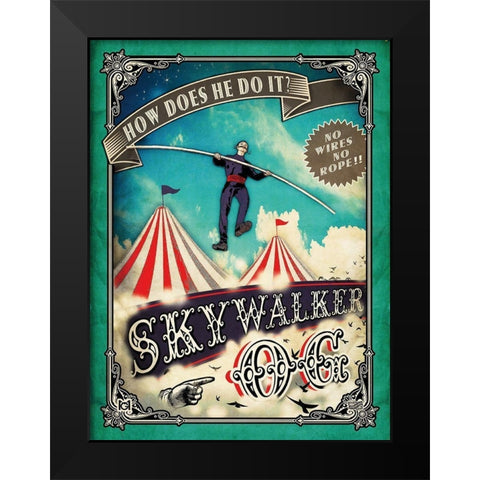 Skywalker Black Modern Wood Framed Art Print by Has