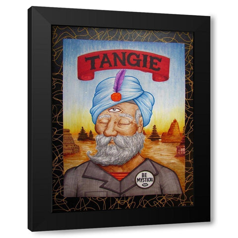 Tangle Be Black Modern Wood Framed Art Print with Double Matting by Has