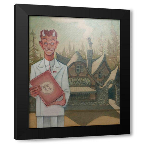 Texada Black Modern Wood Framed Art Print with Double Matting by Has