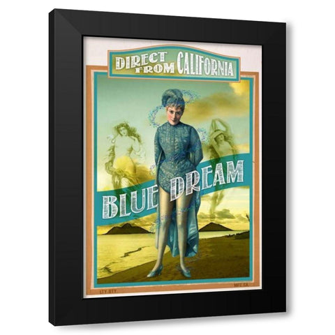 Blue Dream  Black Modern Wood Framed Art Print by Has