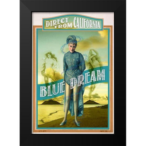 Blue Dream  Black Modern Wood Framed Art Print by Has
