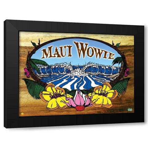 Maui Wowie Black Modern Wood Framed Art Print with Double Matting by Has