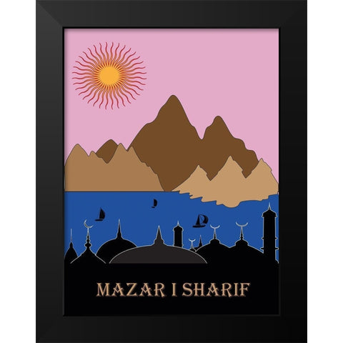 Mazar Black Modern Wood Framed Art Print by Has