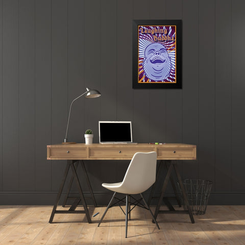 Laughing Black Modern Wood Framed Art Print by Has