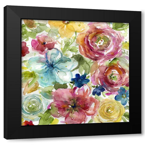 HAZ05 Assorted Bouquet Black Modern Wood Framed Art Print with Double Matting by Franklin, Elizabeth