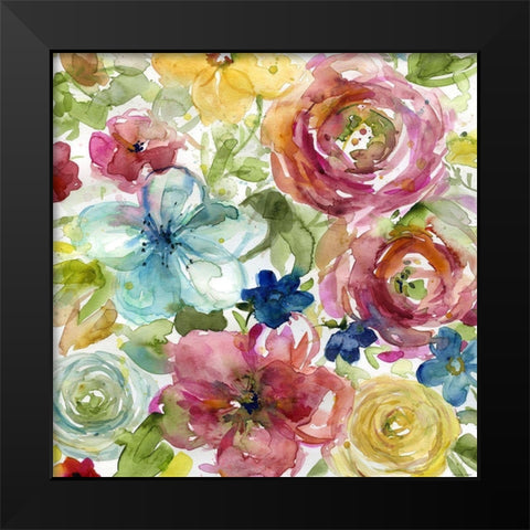 HAZ05 Assorted Bouquet Black Modern Wood Framed Art Print by Franklin, Elizabeth