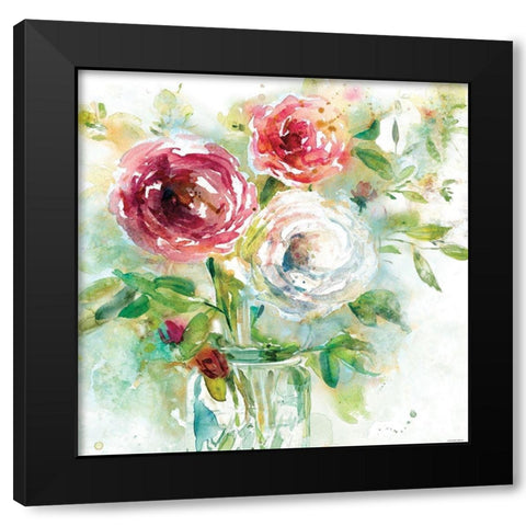 Garden Jar 1 Black Modern Wood Framed Art Print with Double Matting by Franklin, Elizabeth